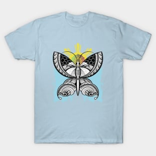 Tribal line Art Butterfly T-Shirt